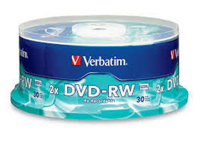 Imagen de DVD-RW VERBATIM REGRABABLE 4.7 GB, 2X BULK x 30 UNIDADES