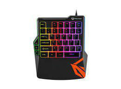 Imagen de TECLADO DE UNA MANO GAMER KB015 NEGRO-LUZ RAINBOW